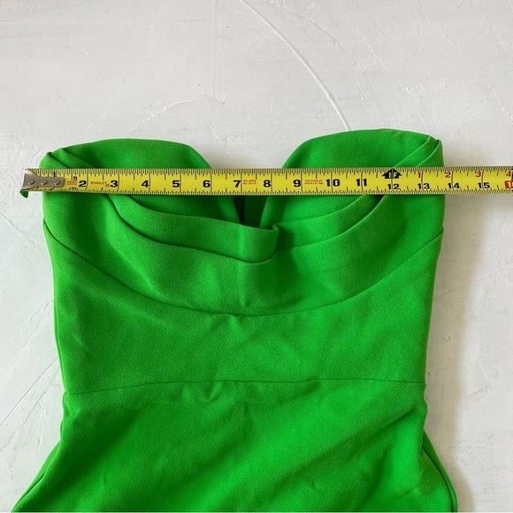 ALEX PERRY darcy stretch crepe sweetheart drape strapless dress green Sz 8 NWT - Picture 9 of 11